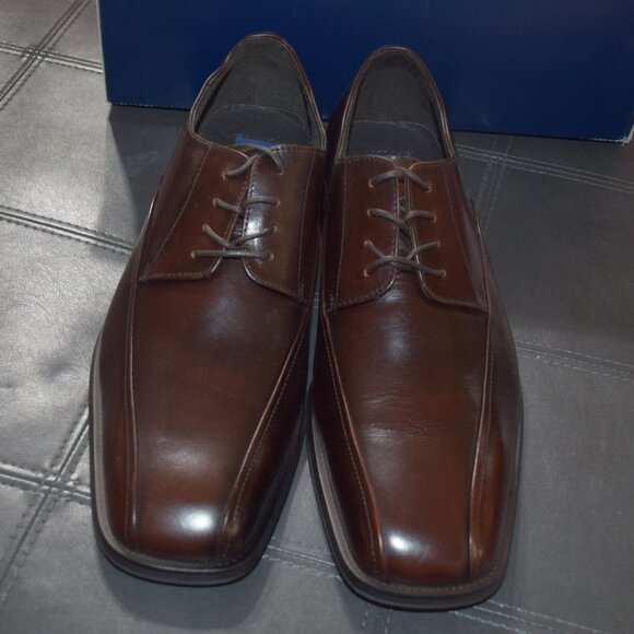 New in Box! STAFFORD Men's sz 12 Dark Brown Dress Shoes Oxfords - Picture 5 of 7